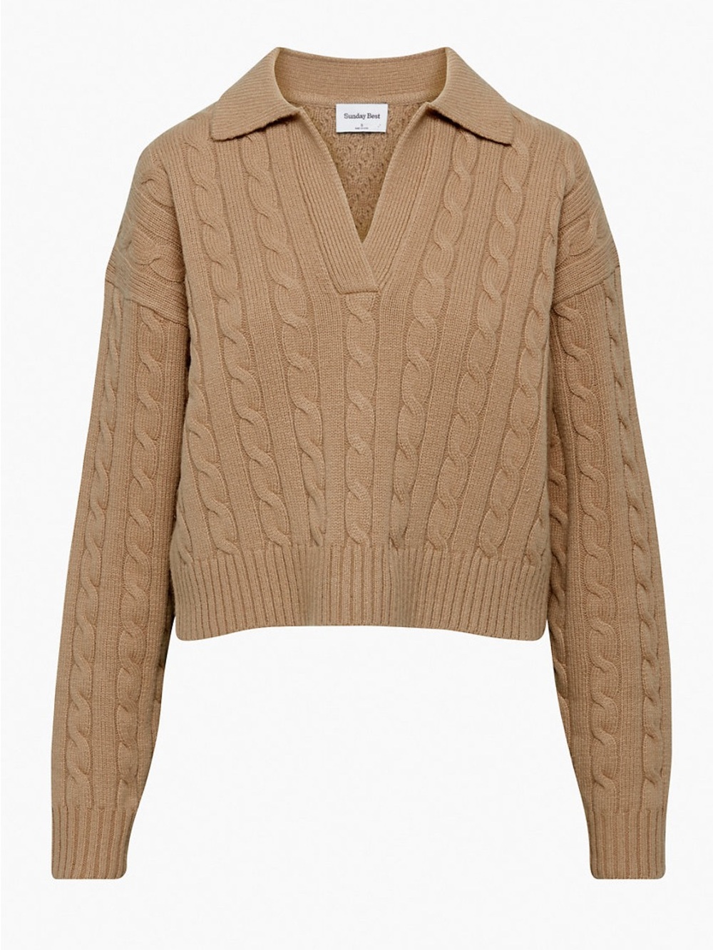 Sunday Best Cable V-Neck Pullover - Brown - Picture 3 of 3